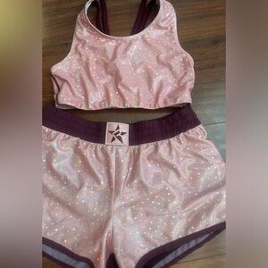 Rebel AM rose gold bra and short